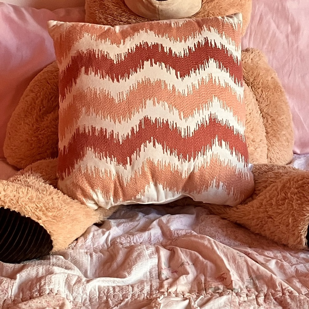 pink throw pillow